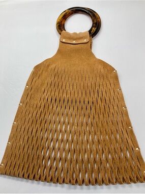 & OTHER STORIES mesh leather suede bag in tan/brown (excellent, never used)